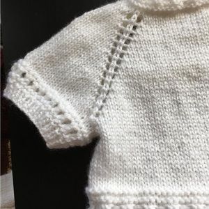 Hand knitted by me in acrylic & nylon blend